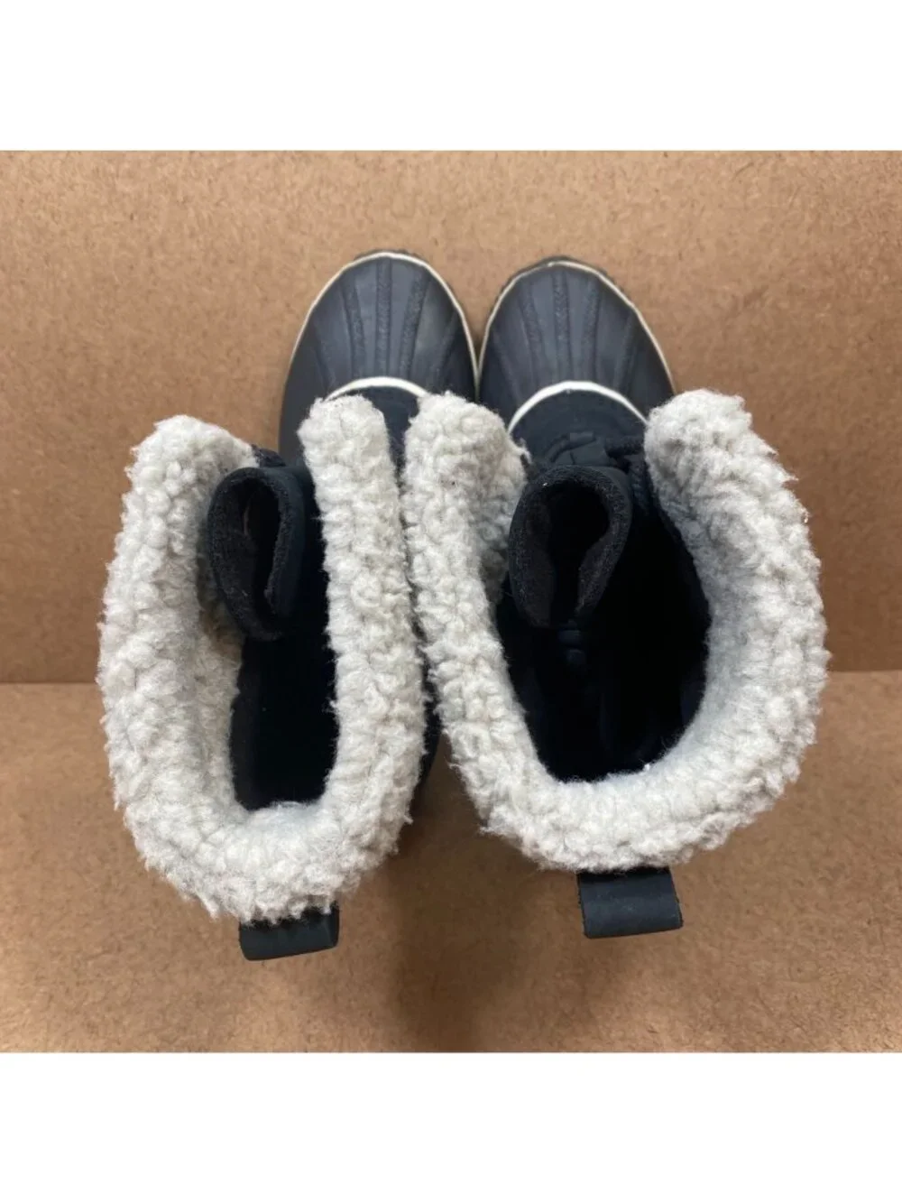 Sorel Caribou Womens Slim Waterproof Winter Snow Boots Black Size 8.5 Faux Fur